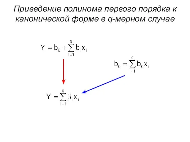 Приведение полинома первого порядка к канонической форме в q-мерном случае