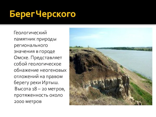 Берег Черского Геологический памятник природы регионального значения в городе Омске. Представляет