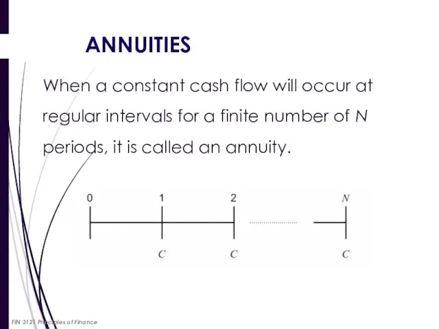 When a constant cash flow will occur at regular intervals for