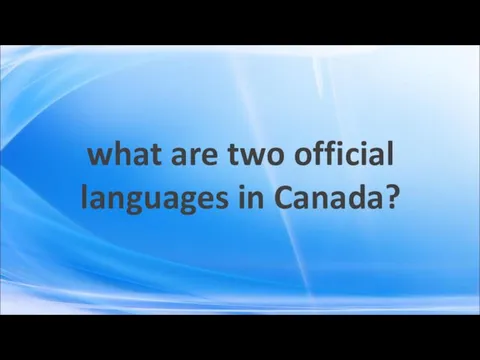 what are two official languages in Canada?