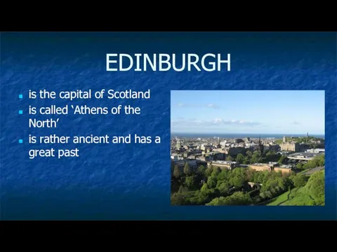 EDINBURGH is the capital of Scotland is called ‘Athens of the