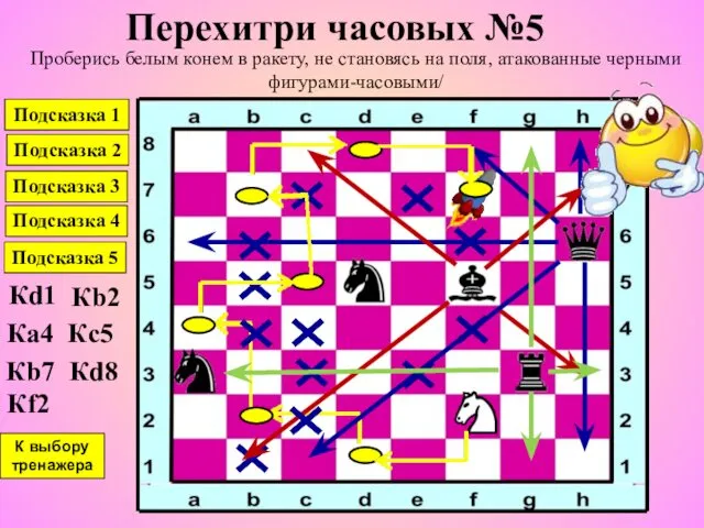 Перехитри часовых №5 Проберись белым конем в ракету, не становясь на