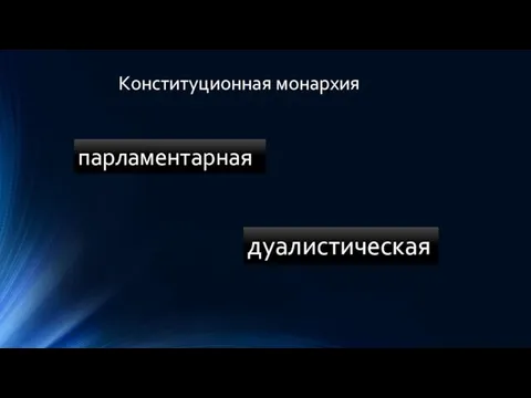 Конституционная монархия парламентарная дуалистическая