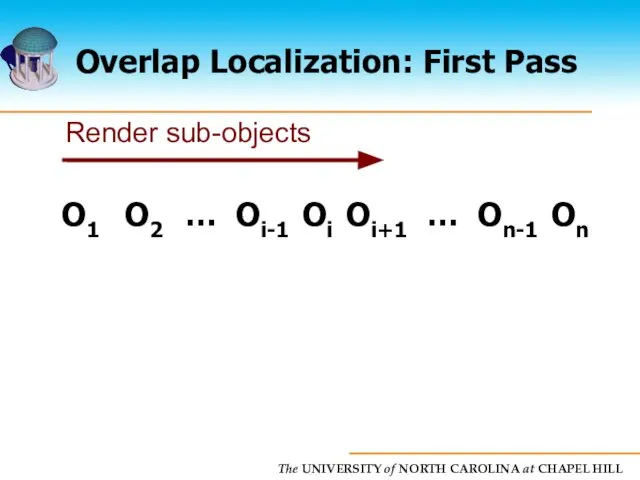 Overlap Localization: First Pass O1 O2 … Oi-1 Oi Oi+1 … On-1 On