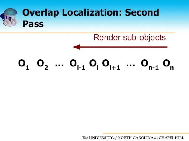 Overlap Localization: Second Pass O1 O2 … Oi-1 Oi Oi+1 … On-1 On