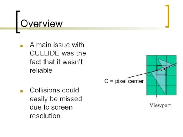 Overview A main issue with CULLIDE was the fact that it