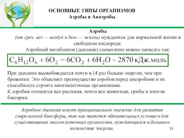 Аэробы (от греч. aer — воздух и bios — жизнь) нуждаются