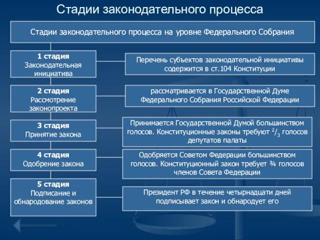 Стадии законодательного процесса