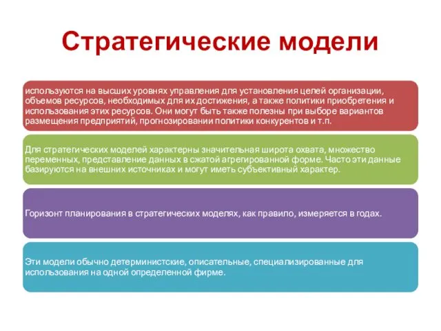 Стратегические модели