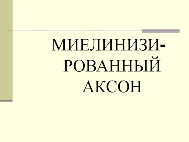 МИЕЛИНИЗИ-РОВАННЫЙ АКСОН