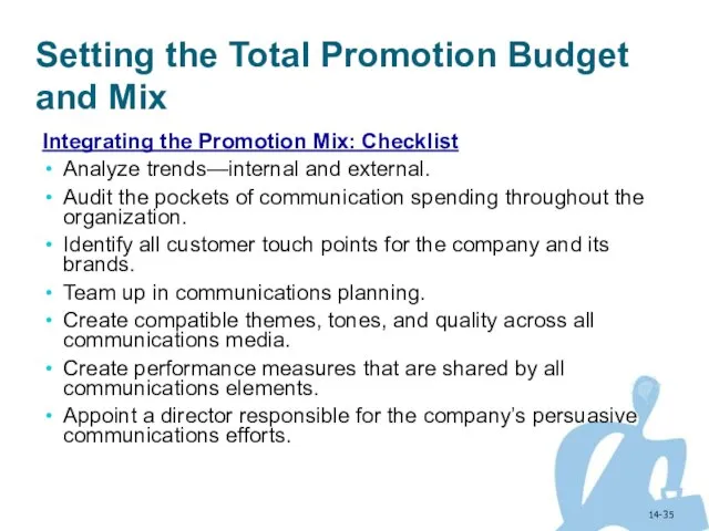 14- Setting the Total Promotion Budget and Mix Integrating the Promotion