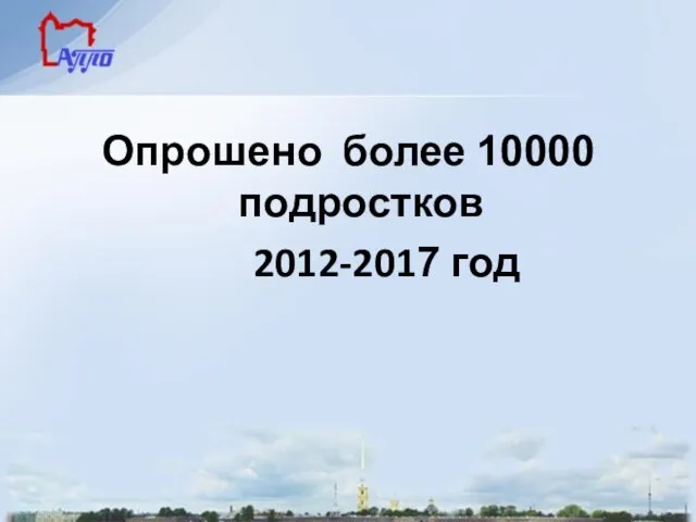 Опрошено более 10000 подростков 2012-2017 год