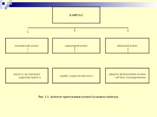 Рис. 1.1. Аспекти трактування сутності власного капіталу