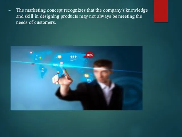 The marketing concept recognizes that the company's knowledge and skill in
