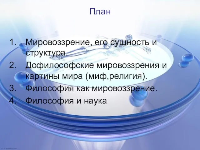 План Мировоззрение, его сущность и структура. Дофилософские мировоззрения и картины мира