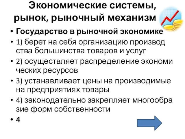 Экономические системы, рынок, рыночный механизм 40 Го­су­дар­ство в ры­ноч­ной эко­но­ми­ке 1)