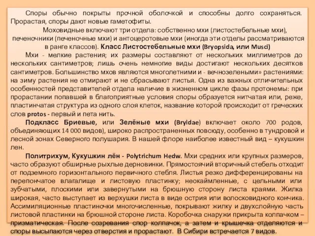 Споры обычно покрыты прочной оболочкой и способны долго сохраняться. Прорастая, споры