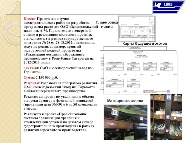 Проект Проведение научно-исследовательских работ по разработке программы развития ОАО «Зеленодольский завод