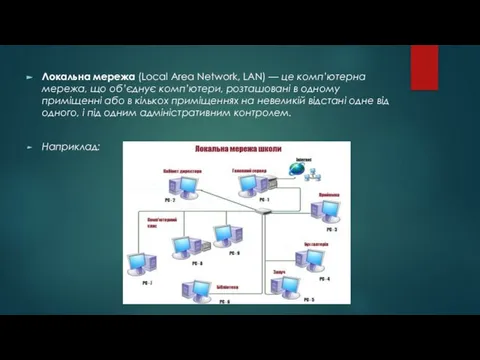 Локальна мережа (Local Area Network, LAN) — це комп’ютерна мережа, що