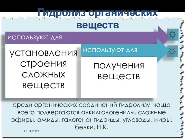 ☼ ☼ Гидролиз органических веществ 16.01.2019 используют для установления строения сложных