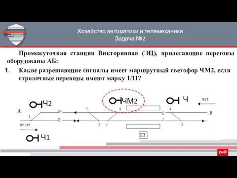 Хозяйство автоматики и телемеханики Задача №2 Промежуточная станция Викторинная (ЭЦ), прилегающие