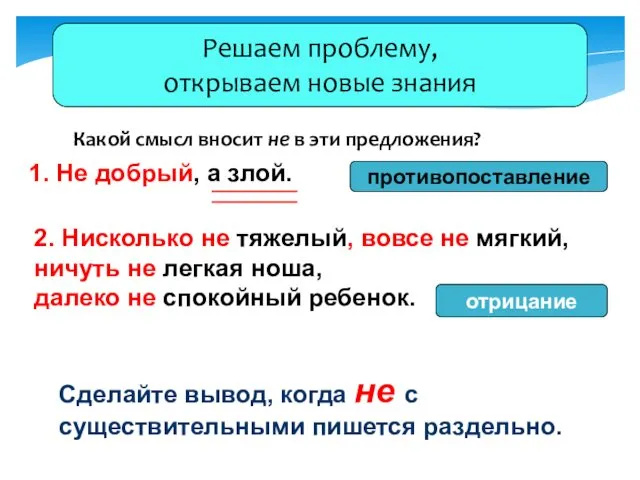 Решаем проблему, открываем новые знания 1. Не добрый, а злой. Какой