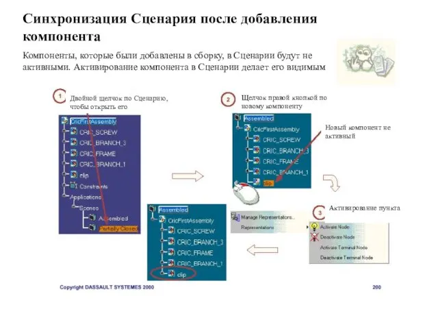 Синхронизация Сценария после добавления компонента Компоненты, которые были добавлены в сборку,