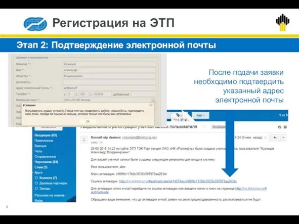 Этап 2: Подтверждение электронной почты После подачи заявки необходимо подтвердить указанный