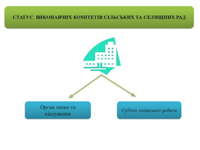 СТАТУС ВИКОНАВЧИХ КОМІТЕТІВ СІЛЬСЬКИХ ТА СЕЛИЩНИХ РАД Орган опіки та піклування Суб'єкт соціальної роботи