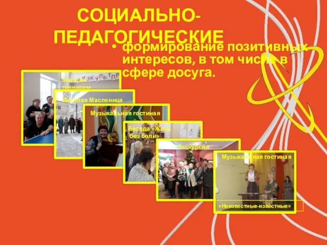 СОЦИАЛЬНО-ПЕДАГОГИЧЕСКИЕ формирование позитивных интересов, в том числе в сфере досуга. Занятия