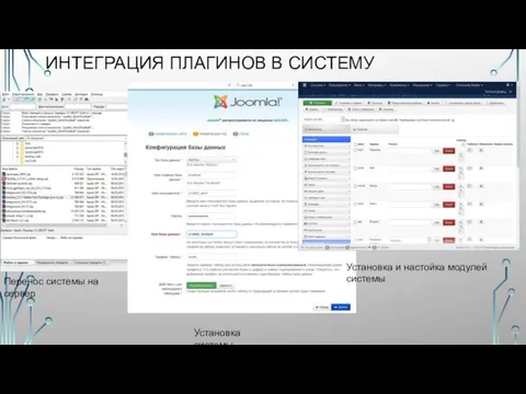 ИНТЕГРАЦИЯ ПЛАГИНОВ В СИСТЕМУ Перенос системы на сервер Установка и настройка