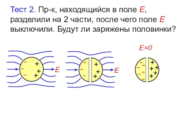 Тест 2. Пр-к, находящийся в поле Е, разделили на 2 части,