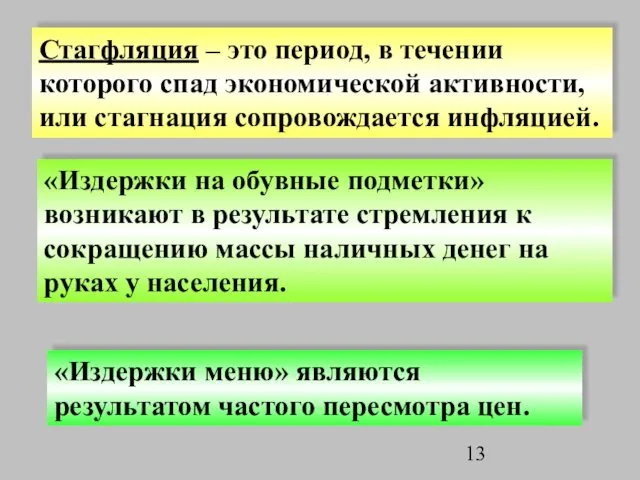 Стагфляция – это период, в течении которого спад экономической активности, или