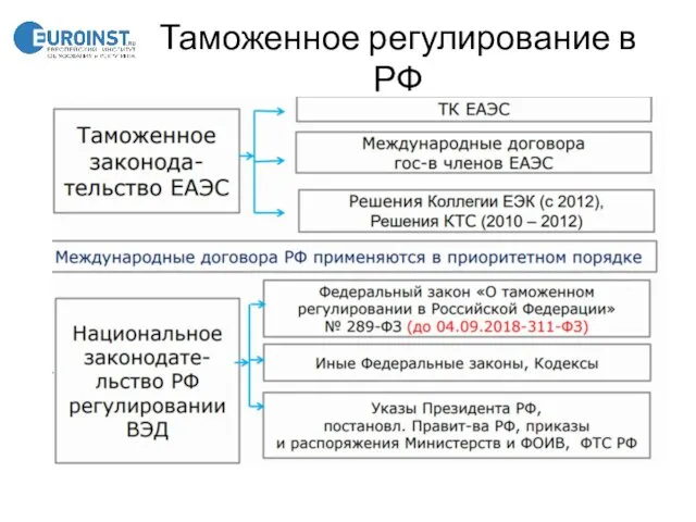 Таможенное регулирование в РФ