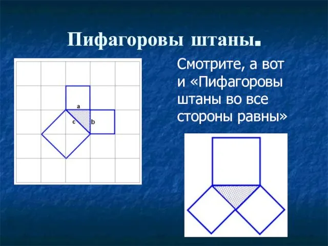 Пифагоровы штаны. Смотрите, а вот и «Пифагоровы штаны во все стороны равны»