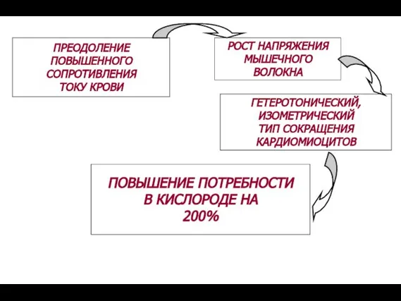 ГЕТЕРОТОНИЧЕСКИЙ, ИЗОМЕТРИЧЕСКИЙ ТИП СОКРАЩЕНИЯ КАРДИОМИОЦИТОВ ПРЕОДОЛЕНИЕ ПОВЫШЕННОГО СОПРОТИВЛЕНИЯ ТОКУ КРОВИ РОСТ