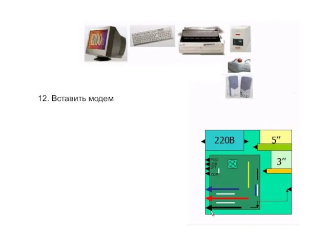 12. Вставить модем