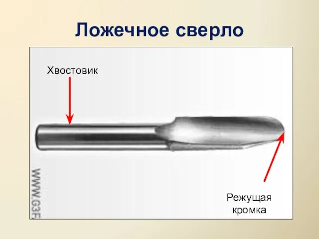 Ложечное сверло Режущая кромка Хвостовик