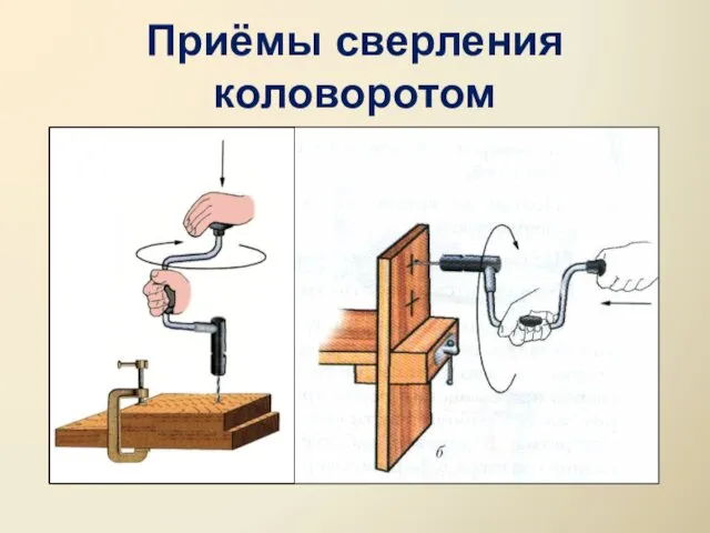 Приёмы сверления коловоротом