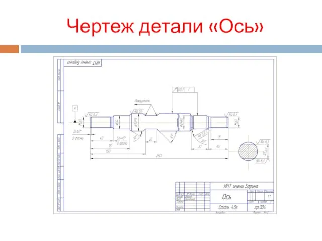 Чертеж детали «Ось»