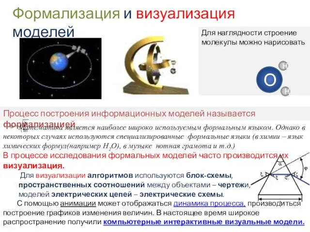 Для наглядности строение молекулы можно нарисовать Формализация и визуализация моделей Процесс