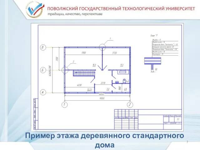 Пример этажа деревянного стандартного дома