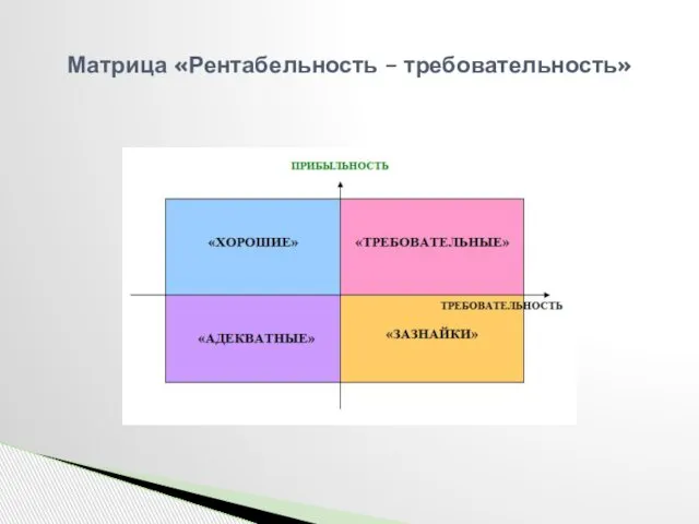 Матрица «Рентабельность – требовательность»