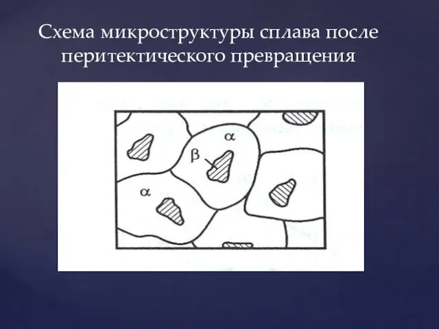 Схема микроструктуры сплава после перитектического превращения