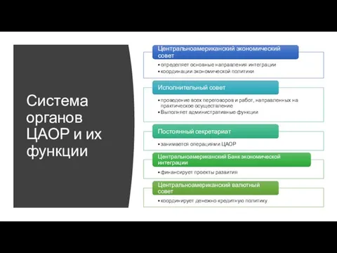 Система органов ЦАОР и их функции