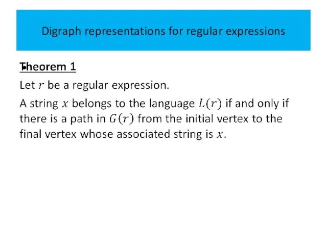 Digraph representations for regular expressions