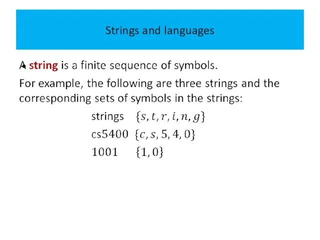 Strings and languages