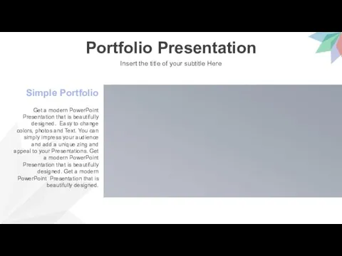 Portfolio Presentation Insert the title of your subtitle Here Simple Portfolio