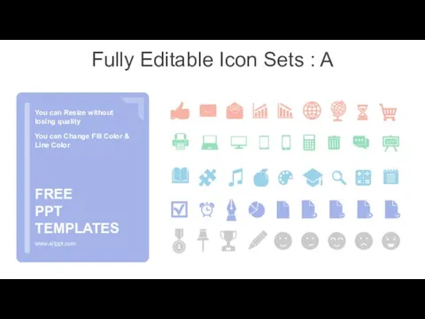 Fully Editable Icon Sets : A You can Resize without losing