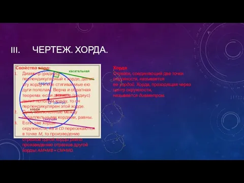 ЧЕРТЕЖ. ХОРДА. Хорда Отрезок, соединяющий две точки окружности, называется ее хордой.